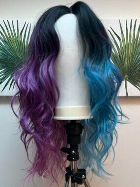 Sis Beyond Lace Front Wig Raven in Sombre HH Purple/Sky